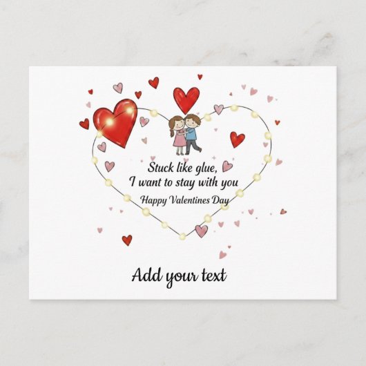 Stuck like glue valentine feestdagenkaart (Voorkant)