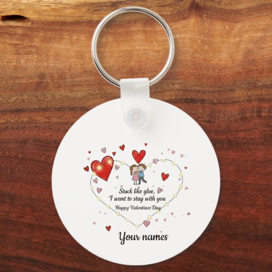 Stuck like glue valentine sleutelhanger (Voorkant)