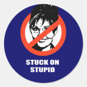 Stuck on Stupid Ronde Sticker (Voorkant)