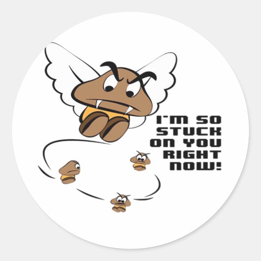 Stuck On You Clean Minimal Style Ronde Sticker (Voorkant)