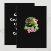 Stuck On You Cute Cactus Pun Kawaii Valentines Lov Feestdagenkaart (Voorkant / Achterkant)