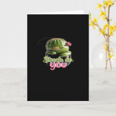 Stuck On You Cute Cactus Pun Kawaii Valentines Lov Kaart (Gele Bloem)
