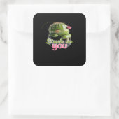 Stuck On You Cute Cactus Pun Kawaii Valentines Lov Vierkante Sticker (Tas)