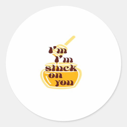 Stuck On You Minimal Love Design  Ronde Sticker (Voorkant)