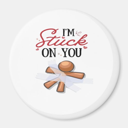Stuck On You Modern Minimal Design  Magneet (Voorkant)
