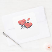 Stuck On You Till The End Of Time Valentines Day H Vierkante Sticker (Envelop)