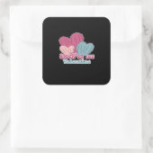 Stuck On You Valentine Funny Cactus Cute Design  Vierkante Sticker (Tas)