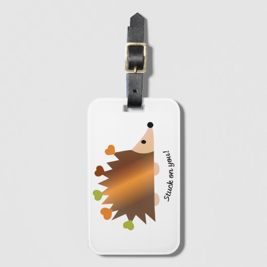 Stuck op je egel en hart bagagelabel (Voorkant (verticaal))