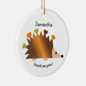 Stuck op je egel en hart keramisch ornament (Rechts)