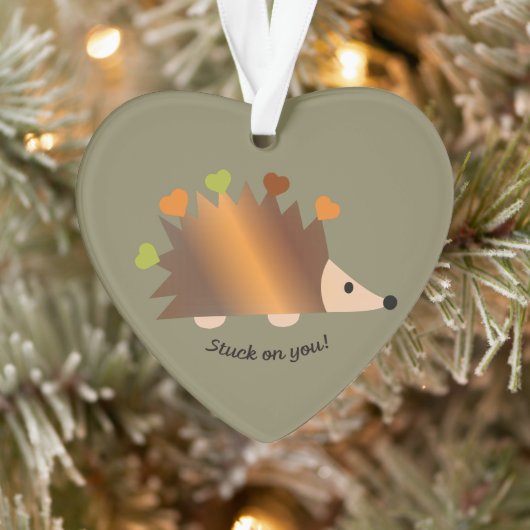 Stuck op je egel en hart ornament (Boom)