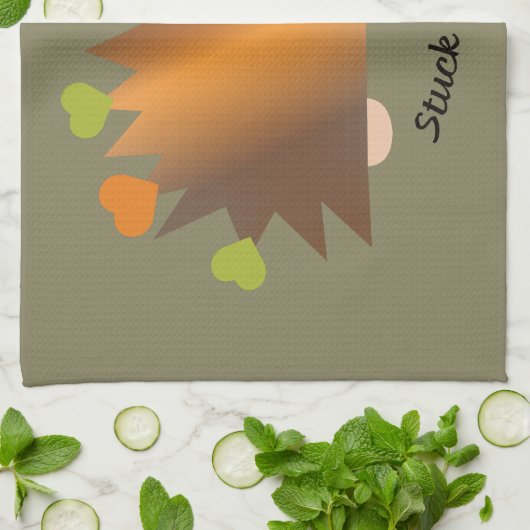 Stuck op je egel en hart theedoek (Gevouwen)