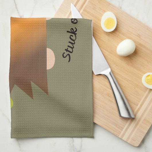 Stuck op je egel en hart theedoek (Quarter Fold)