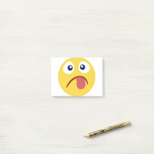 Stuck Out Tongue Emoji Post-it® Notes (Op bureau)