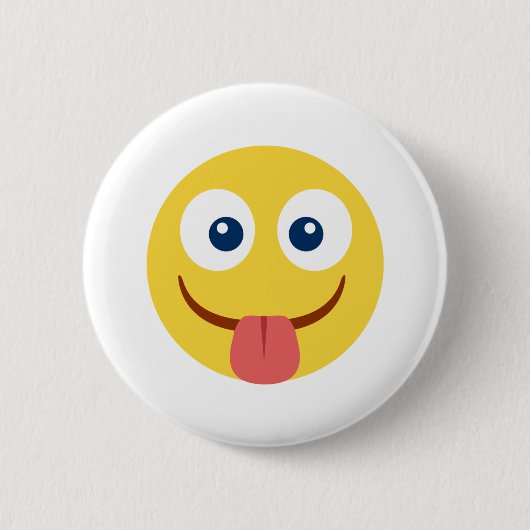 Stuck Out Tongue Emoji Ronde Button 5,7 Cm (Voorkant)