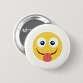Stuck Out Tongue Emoji Ronde Button 5,7 Cm (Voorkant /achterkant)