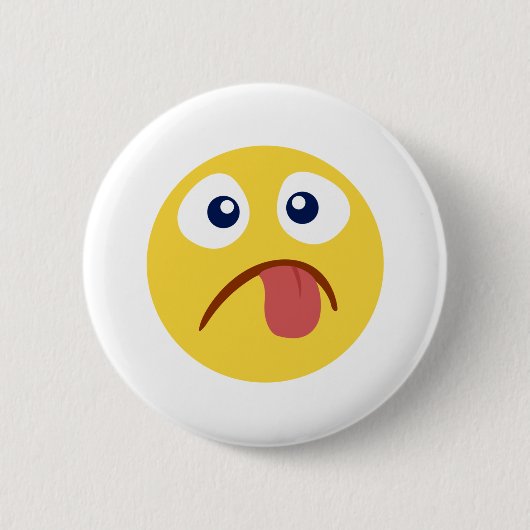 Stuck Out Tongue Emoji Ronde Button 5,7 Cm (Voorkant)