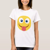 Stuck Out Tongue Emoji T-shirt (Voorkant)