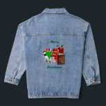Stuck Santa Christmas Jacket<br><div class="desc">Stijl: Vrouwen Denim Jacket (Jean Jacket) Deze custom vrouwen denim jas is uw persoonlijke mode statement! Personaliseer het met uw favoriete afbeelding of ontwerp, en pronk uw unieke stijl overal waar u gaat. Laat je eigenheid zien, met deze katoenmix jeans jas. Maat & Fit Model is 6' lang en draagt...</div>
