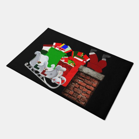 Stuck Santa Doormat  Deurmat (Schuin)
