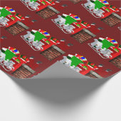 Stuck Santa Red Wrapping Paper Cadeaupapier (Hoek)