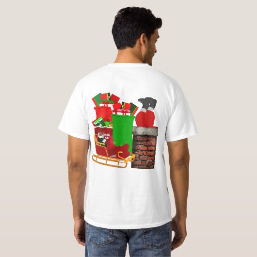 Stuck Santa Tri-Blend shirt (Achterkant volledig)