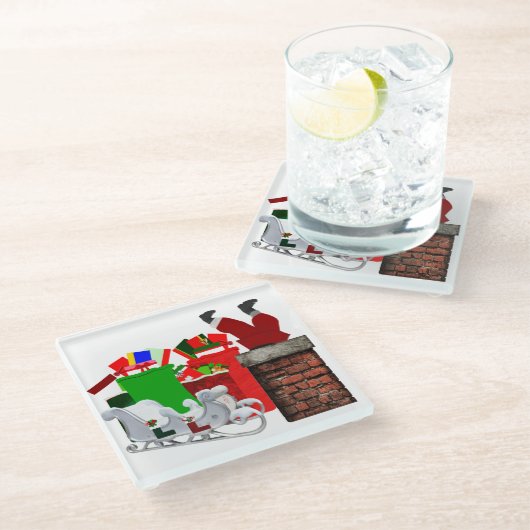 Stuck Santa White Onderzetter (Schuin)