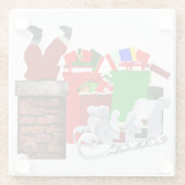 Stuck Santa White Onderzetter Glazen Onderzetter (Achterkant)