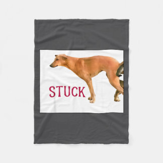 Stuck Together Dogs Funny Couple Saying Quote Dog  Fleece Deken