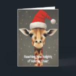 Stuck Up Giraffe Santa Christmas Kaart<br><div class="desc">Voeg een vleugje humor en charme toe aan uw kerstgroeten met onze "Stuck Up Giraffe Santa" kerstkaart, met de grillige artistieke kunst van Greg Collins. In deze prachtige scène staat een lange en serieuze giraffe hoog in de sneeuw, versierd met een kerstmuts die een speelse twist toevoegt aan zijn waardige...</div>