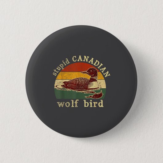 Stud Canadese Wolf Grappige Loon Vogel Duikers Mem Ronde Button 5,7 Cm (Voorkant)