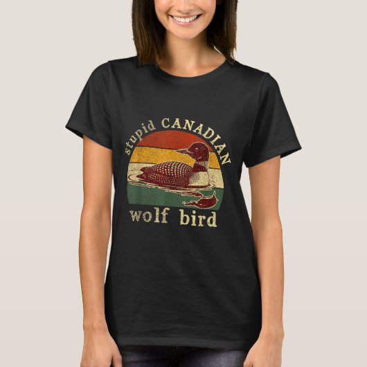 Stud Canadese Wolf Grappige Loon Vogel Duikers Mem T-shirt (Voorkant)