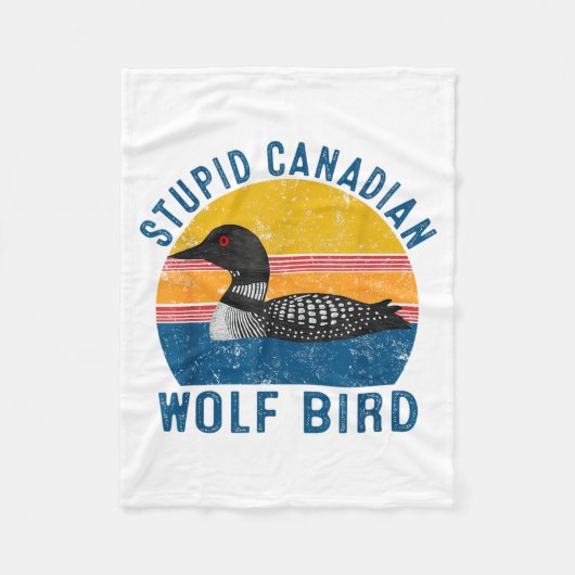 Stud Canadese Wolf Grappige Loon Vogel Humor Citaa Fleece Deken (Voorkant)