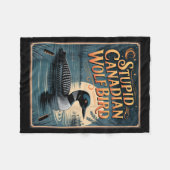 Stud Canadian Wolf Bird Funny Loon Humor  Fleece Deken (Voorkant (Horizontaal))