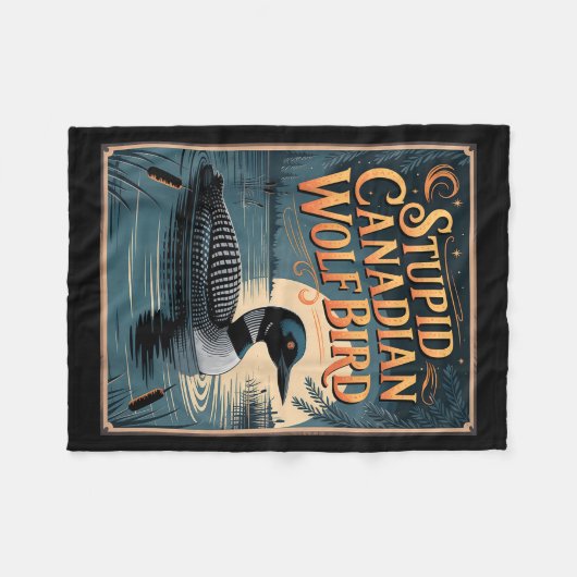 Stud Canadian Wolf Bird Funny Loon Humor  Fleece Deken (Voorkant (Horizontaal))