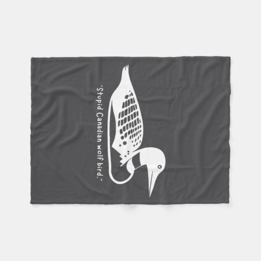 Stud Canadian Wolf Bird Funny Loon Humor  Fleece Deken (Voorkant (Horizontaal))