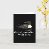 Stud Canadian Wolf Bird Funny Loon Humor Men Women Kaart (Gele Bloem)