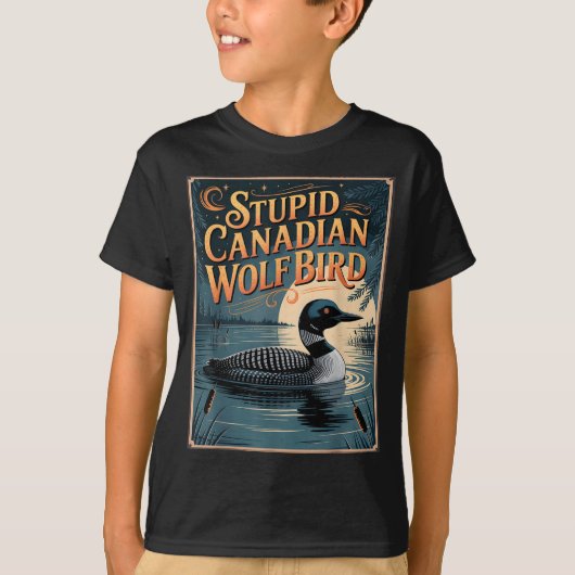 Stud Canadian Wolf Bird Funny Loon Humor  T-shirt (Voorkant)