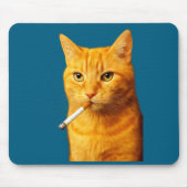 Stud Cool Funny Cat Meme Smoking Cat Cigarette  Muismat (Voorkant)
