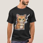 Stud Cool Funny Cat Meme Smoking Cat cigarette T-shirt (Voorkant)