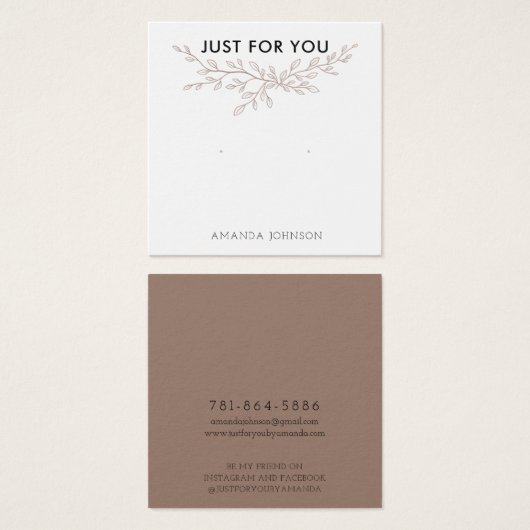 Stud Earring Display Kaart Modern Branch Earthy (Voorkant /achterkant)