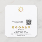 *~* Stud EARRING DISPLAY QR Social Media Sun Vierkante Visitekaartje (Achterkant)