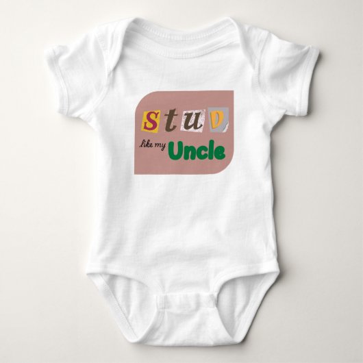 Stud Like My Uncle beroemd gemaakt door Funny Baby Romper (Voorkant)