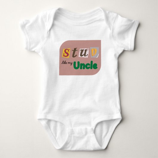 Stud Like Uncle Baby uit één stuk Romper (Voorkant)