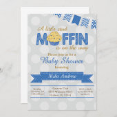 Stud Muffin Baby shower Invitation Kaart (Voorkant / Achterkant)