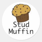 Stud Muffin Boy Ronde Sticker (Voorkant)