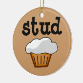 Stud Muffin, Cute Funny Bked Good Keramisch Ornament (Links)