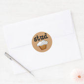 Stud Muffin, Cute Funny Bked Good Ronde Sticker (Envelop)