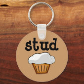Stud Muffin, Cute Funny Bked Good Sleutelhanger (Voorkant)