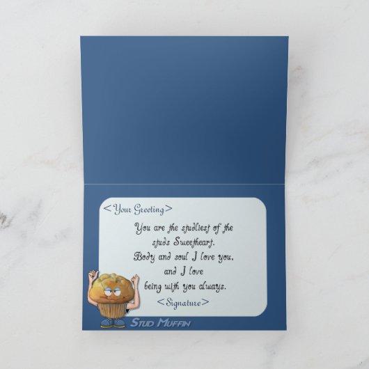 Stud Muffin Feestdagen Kaart (Binnen)