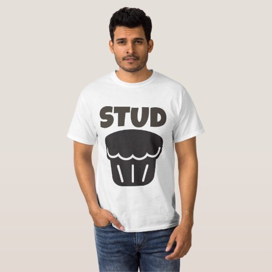 STUD MUFFIN FUNNY MANNEN T-SHIRS T-SHIRT (Voorkant volledig)